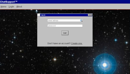 Chat Support Login Page